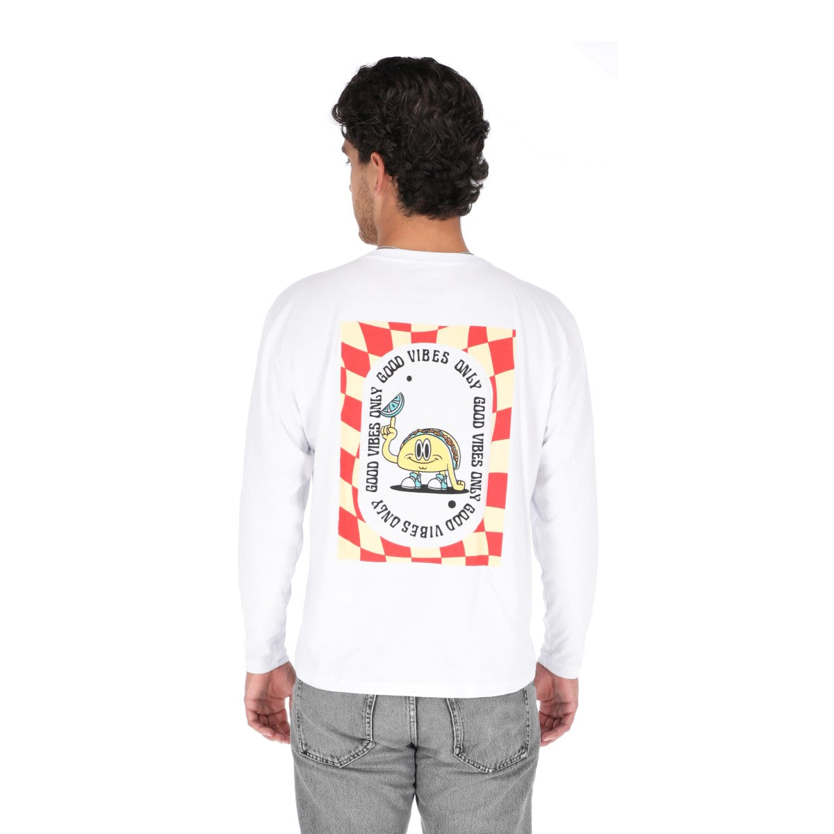 Playera manga larga Good vibes (Rojo) Talla L