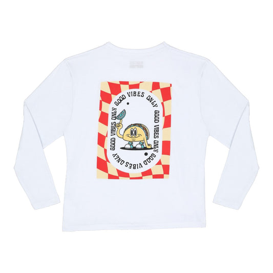 Playera manga larga Good vibes (Rojo) Talla L